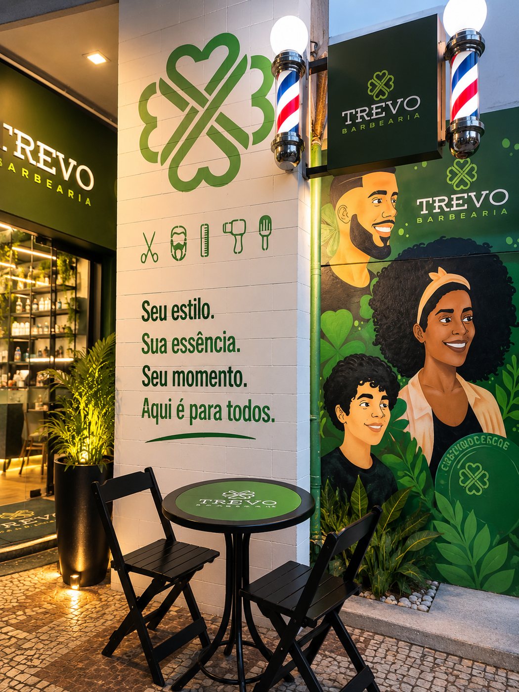 Fachada da Trevo Barbearia